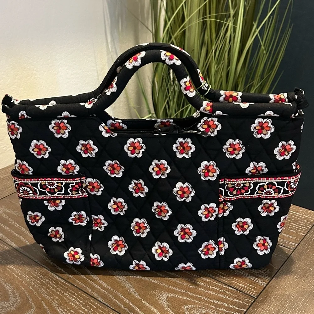 NWT Vera Bradley Women's Gabby Satchel Handbag Pattern Pirouette Black